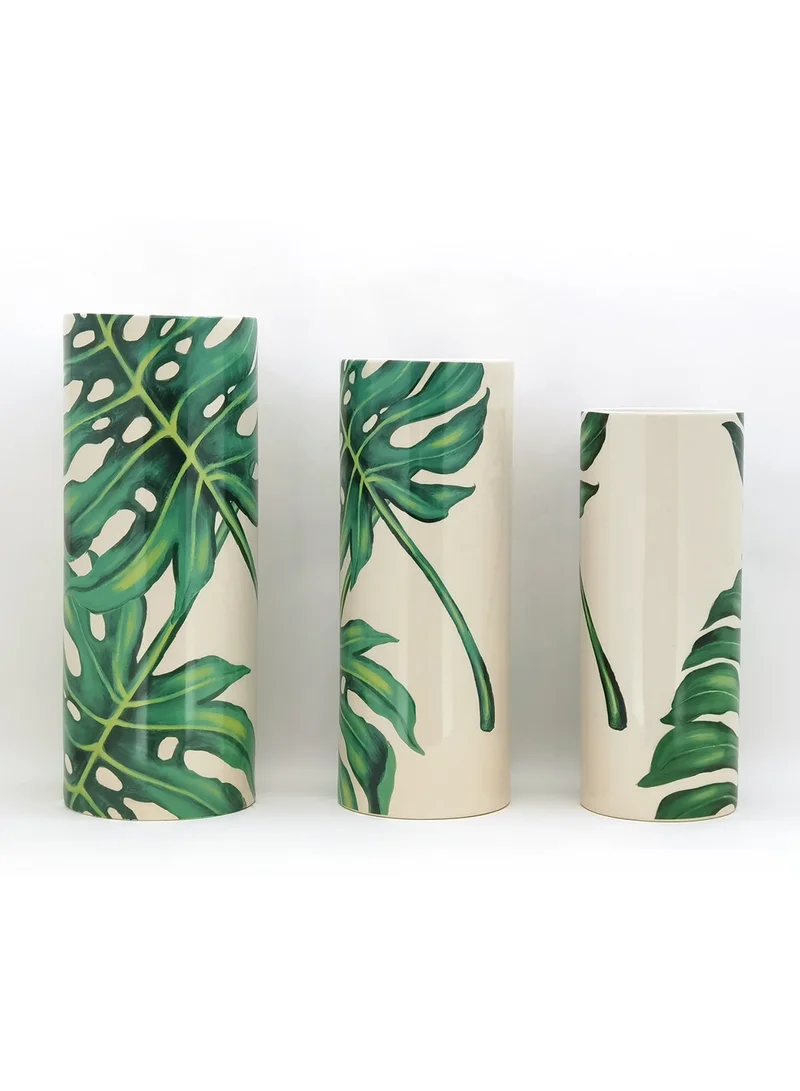Switch Beautiful Designs Ceramic Vase Unique Luxury Quality Material For The Perfect Stylish Home N13-003 White/Green