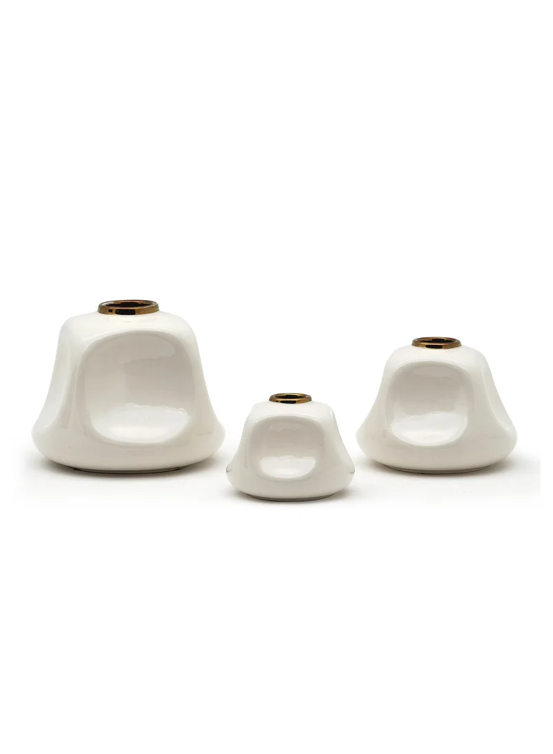 ebb & flow Glossy Glaze With Curved Shape Ceramic Vase Unique Quality Material For The Perfect Stylish Home N13-042 Cream
