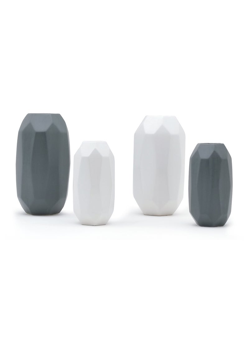 Switch - Natural Matte Finish With Unique Design Ceramic Vase For The Perfect Stylish Home N13-050 White 12.5 x 24cm - Image 1