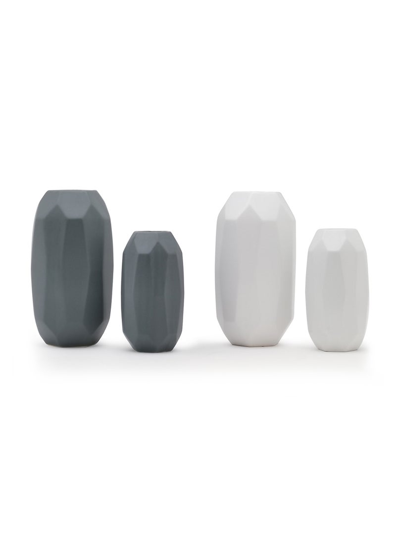 Switch - Natural Matte Finish With Unique Design Ceramic Vase For The Perfect Stylish Home N13-050 White 12.5 x 24cm - Image 1