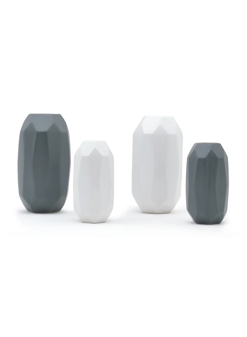 Switch Natural Matte Finish With Unique Design Ceramic Vase For The Perfect Stylish Home N13-051 Grey 12.5 x 24cm