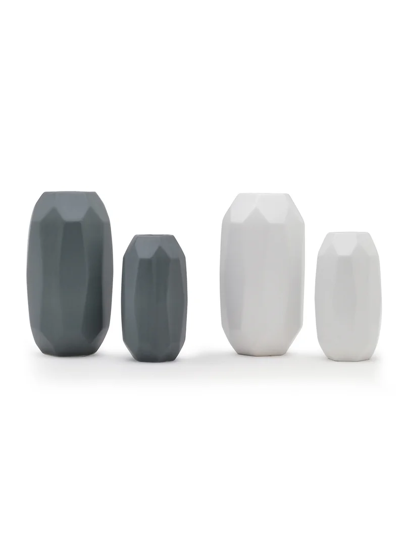 Switch Natural Matte Finish With Unique Design Ceramic Vase For The Perfect Stylish Home N13-051 Grey 12.5 x 24cm