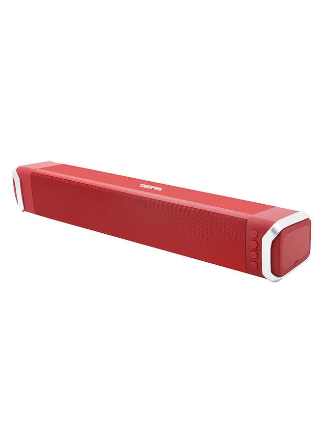 GEEPAS Rechargeable Bluetooth Soundbar GMS11141UK Red