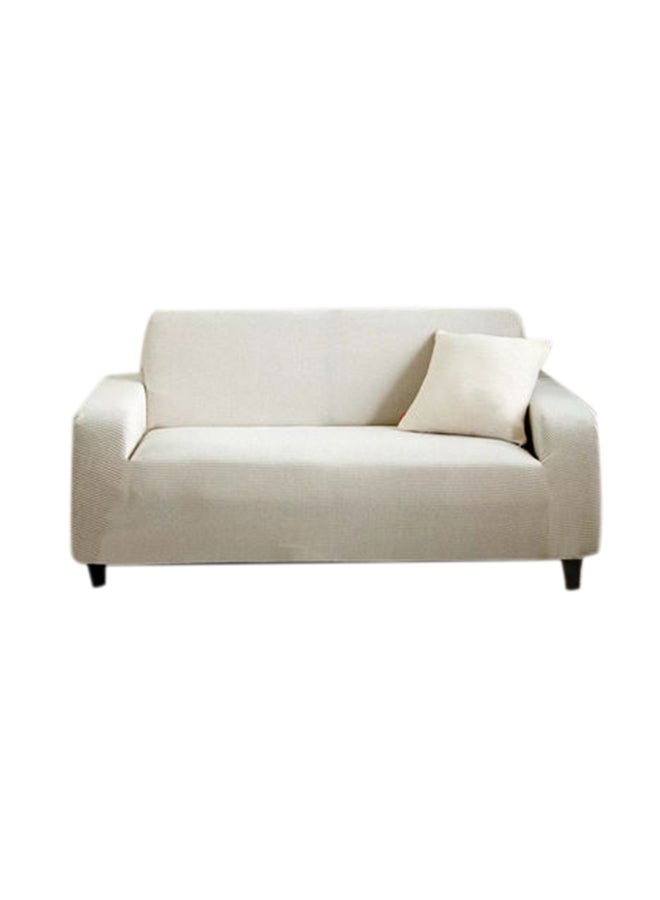 MTL Double Seater Stretch Sofa Cover White 145x185cm  - Image 1