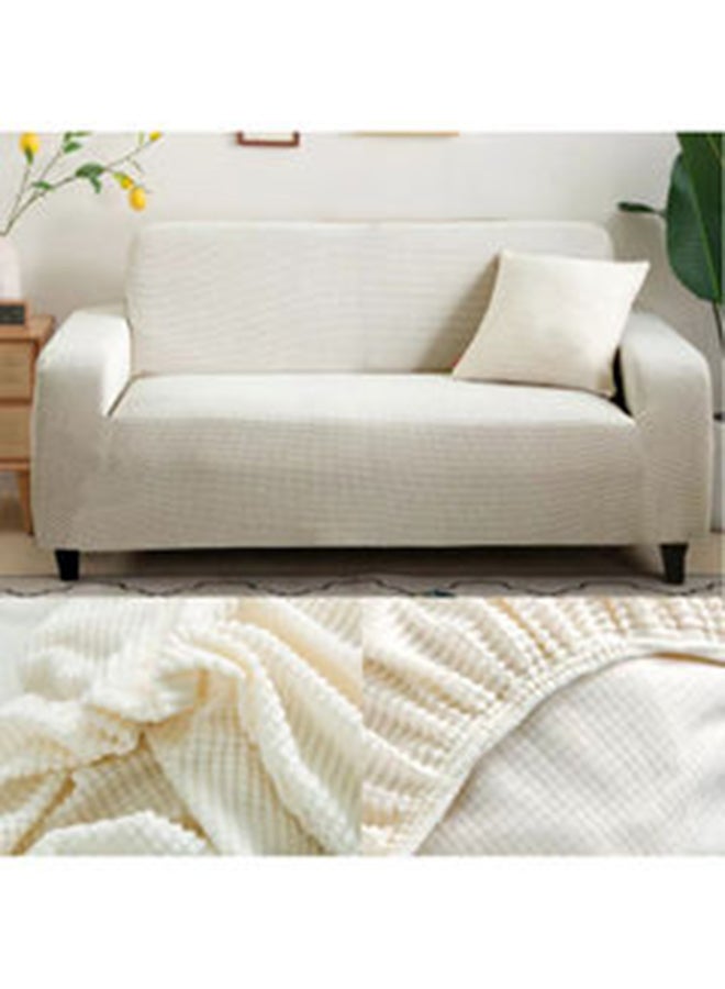 MTL Double Seater Stretch Sofa Cover White 145x185cm  - Image 5