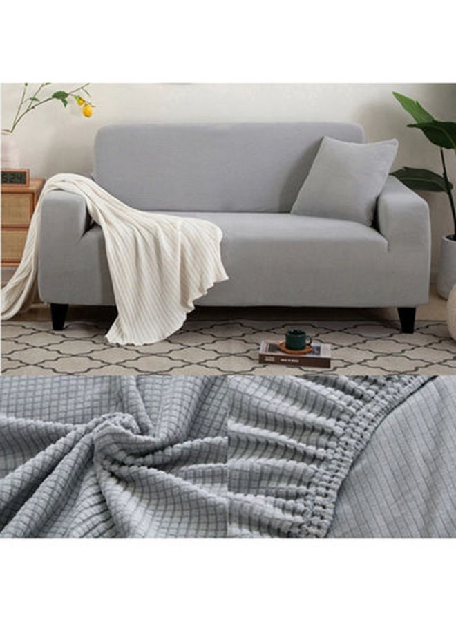 أم تي أل غطاء كنب مطاطي  لمقعدين رمادي فاتح 145x185سم - Image 2