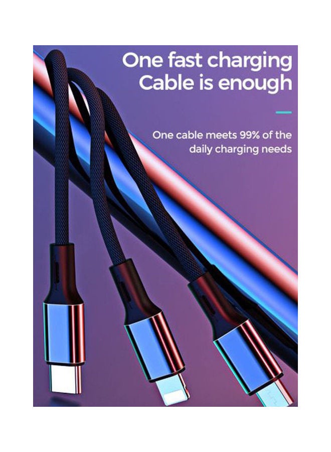 3-In-1 Fast Charging Cable Black
