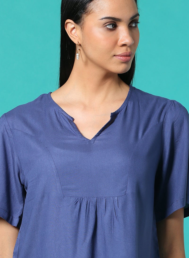 Aila Casual Plain Top Dark Blue  - Image 4