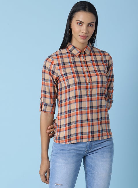 Checkered Button Down Shirt Multicolour