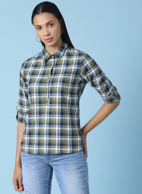 Checkered Button Down Shirt Multicolour