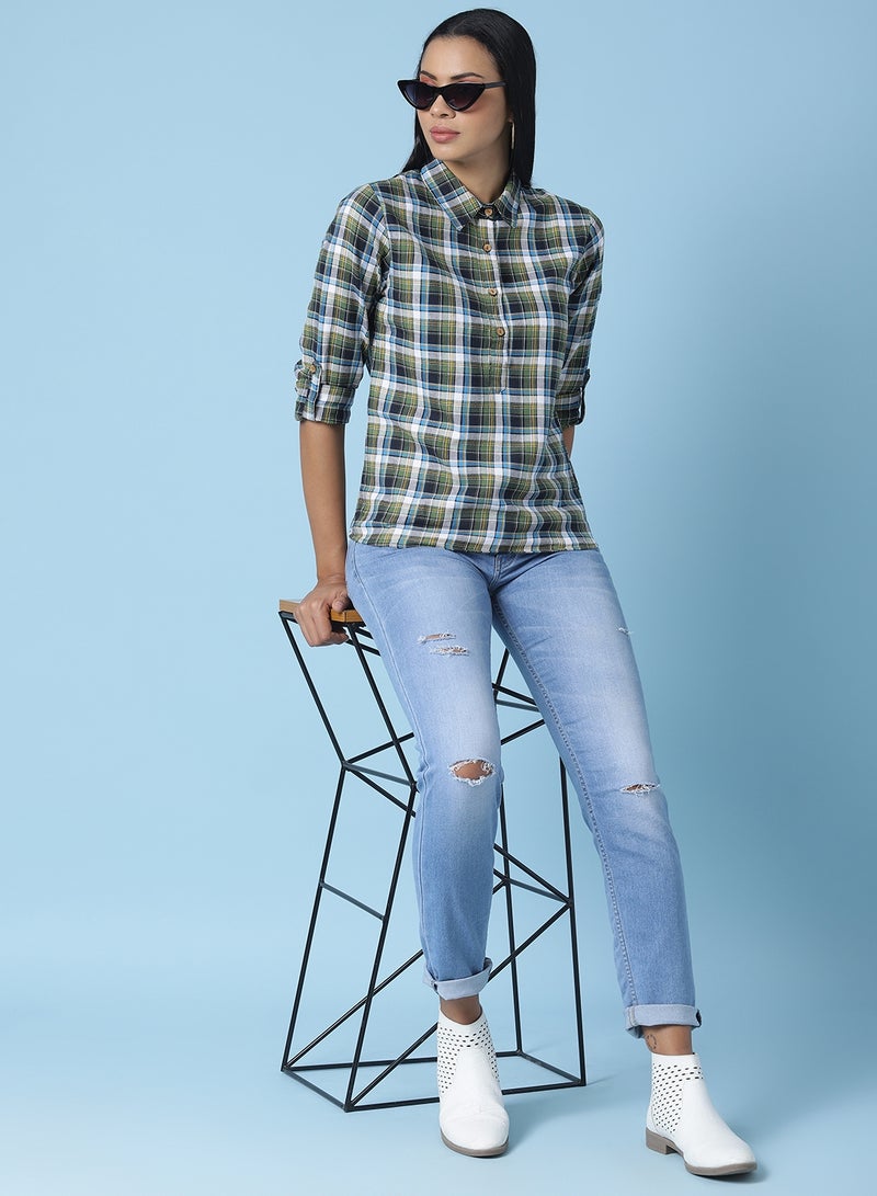 OFFROAD - Checkered Button Down Shirt Multicolour - Image 1