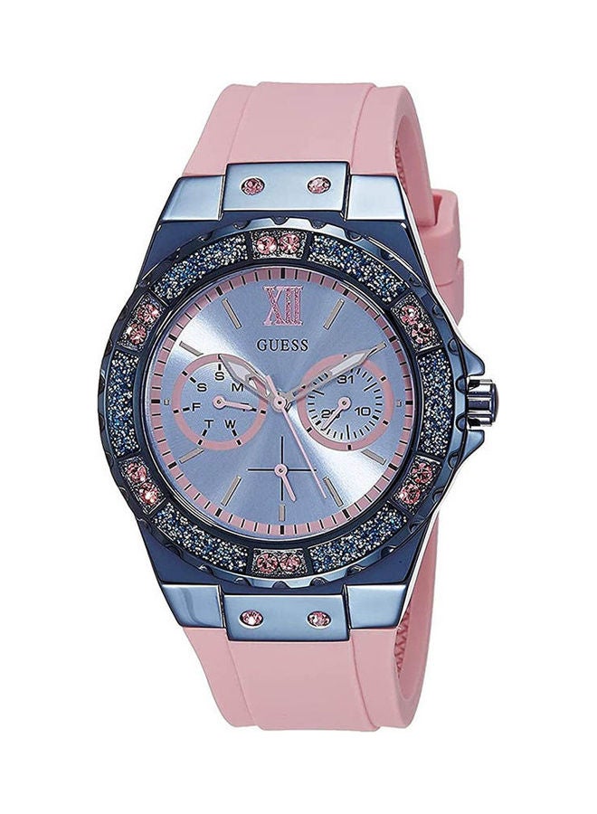 جس ساعة يد بعقارب وسوار من السيليكون طراز W0775L5 للنساء - Image 1