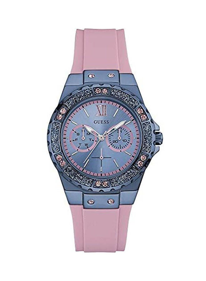 جس ساعة يد بعقارب وسوار من السيليكون طراز W0775L5 للنساء - Image 2