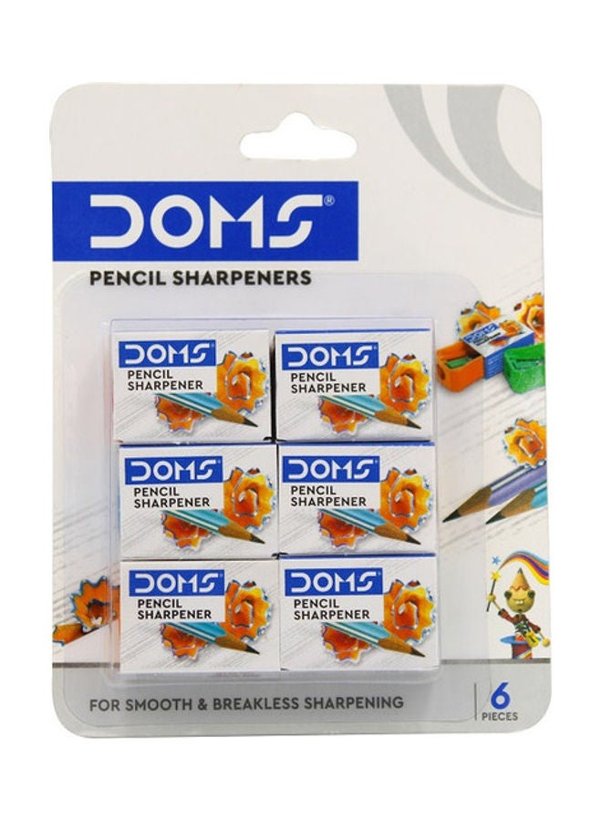 DOMS 6-Piece Pencil Sharpeners Multicolour