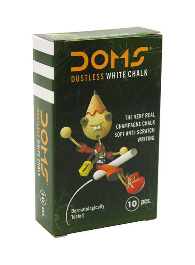 دومس طباشير بدون غبار من 10 قطع أبيض - Image 2