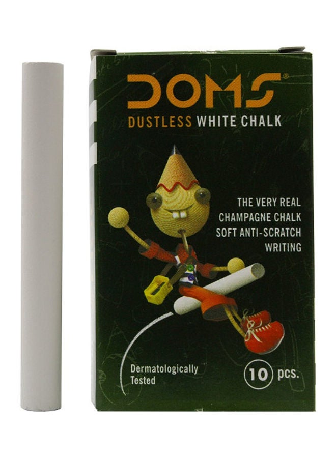 دومس طباشير بدون غبار من 10 قطع أبيض - Image 4