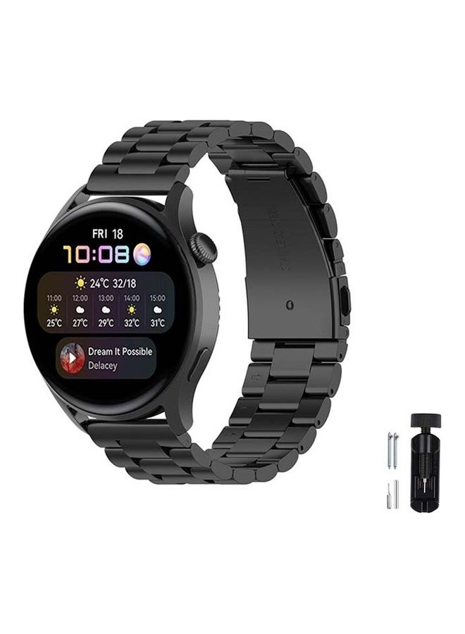 S-Color Stainless Steel Band Compatible with Huawei Watch 3/3 PRO Black - Image 1