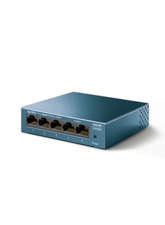 TP-LINK LS105G 5-Port Gigabit Desktop Switch, Steel Body, Wall-Mounting Design, Auto-Negotiation, Traffic Prioritization, Plug & Play Blue  - Image 2