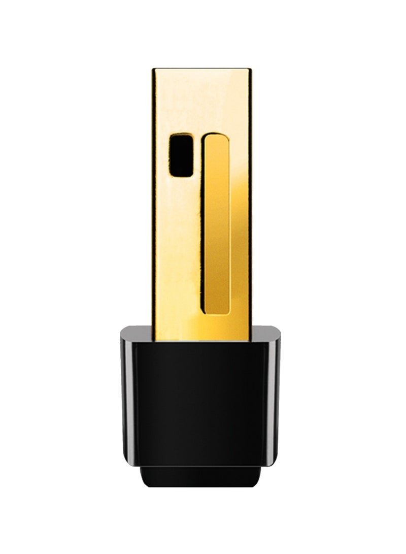 تي بي لينك - محول TL-WN725N N150 لاسلكي بوصلة USB لشبكات الواي فاي بحجم نانو لأجهزة الكمبيوتر واللابتوب يتوافق مع أنظمة ويندوز 10/8.1/8/7/XP وMac OS X ولينوكس أسود/ذهبي - Image 1