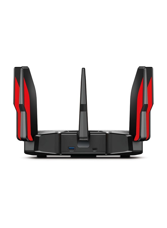 Archer AX11000 Next-Gen Tri-Band Gaming Router, Fastest Wi-Fi Speeds Up to 10 Gbps, 1 GB RAM, Gaming Dashboard, 2.5Gbps WAN + 8 Gigabit LAN Ports + 2xUSB 3.O Ports, 12 Streams, Built-in Antivirus Black/Red 