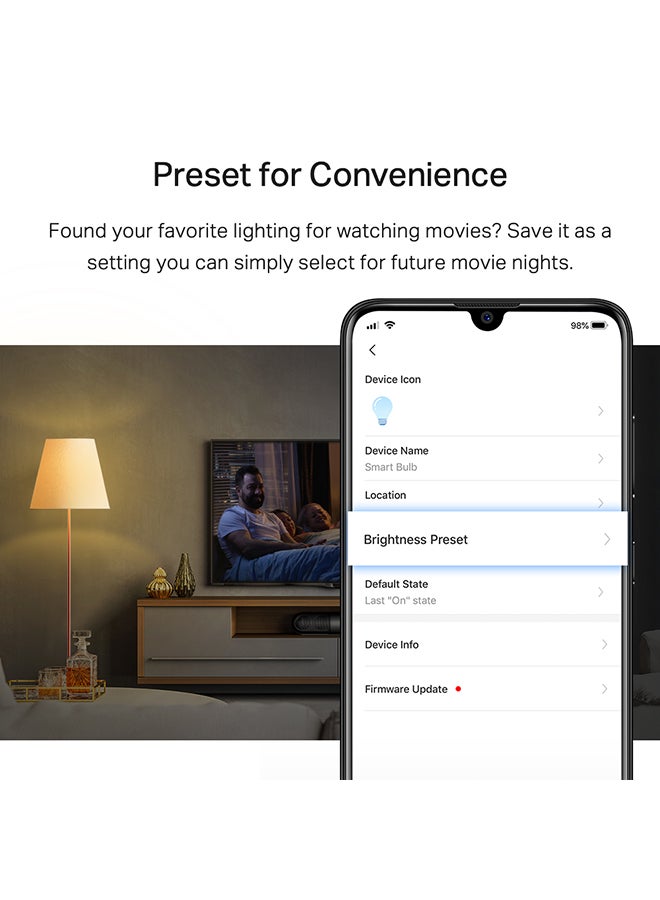 TP-LINK - Tapo L510E Smart Wi-Fi Light Bulb, Dimmable, E27 Socket, Schedule & Timer, No Hub Required, Energy Saving, 
Works with Google & Alexa, Remote Control with  Tapo app White - Image 1