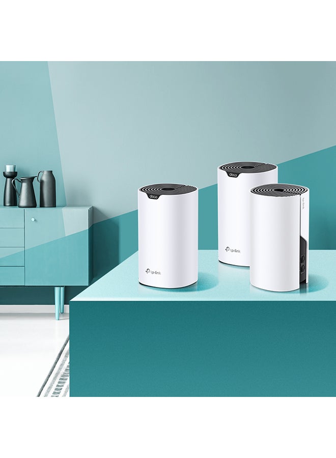 TP-LINK - Deco S4 (3-Pack) AC1200 Gigabit Advanced Whole Home Mesh Wi-Fi System, Coverage for 3-5 Bedroom Houses, 100 Devices Connectivity, Parental Controls, Replaces WiFi Router and Extender, Works with Alexa White - Image 1