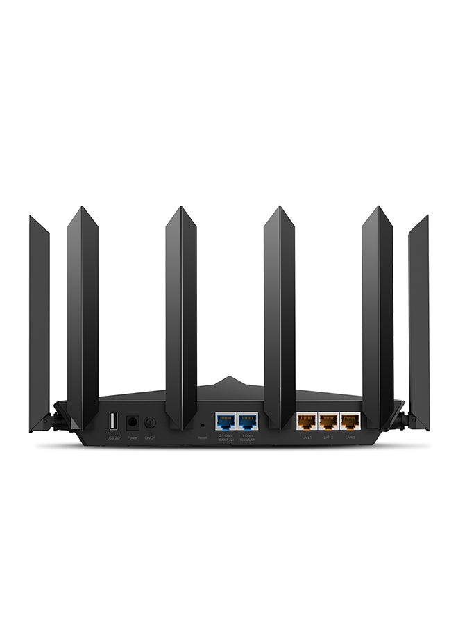 1500.0 mAh Archer AX90 AX6600 Tri-Band WiFi 6 Router, Powerful CPU, 2.5 Gbps WAN Port, 8 High-gain External Antennas, Built-in Antivirus, Parental Controls, Ideal for Gaming Xbox/PS5/Stream&4K/8K Black
