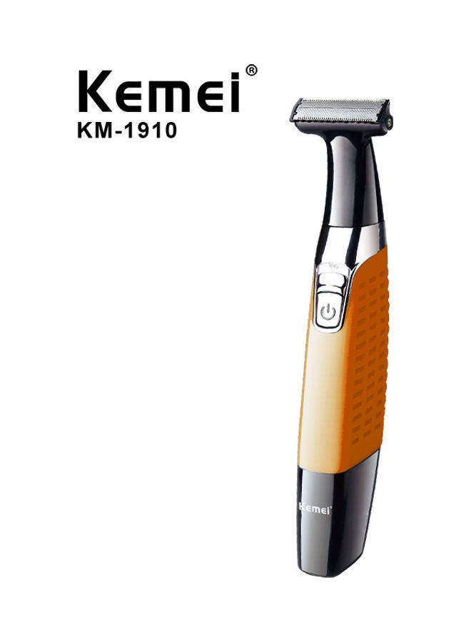 Kemei Waterproof Rechargeable Electric Shaver Trimmer Orange/Black 18cm - Image 1