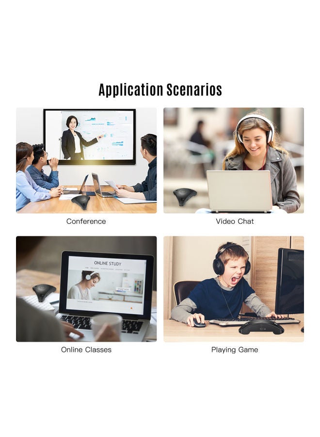 Conference Computer Wired USB Microphone Black - Image 3