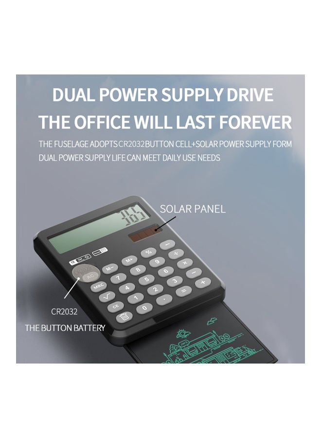 Generic Desktop Calculator With LCD Writing Tablet Black  - Image 3