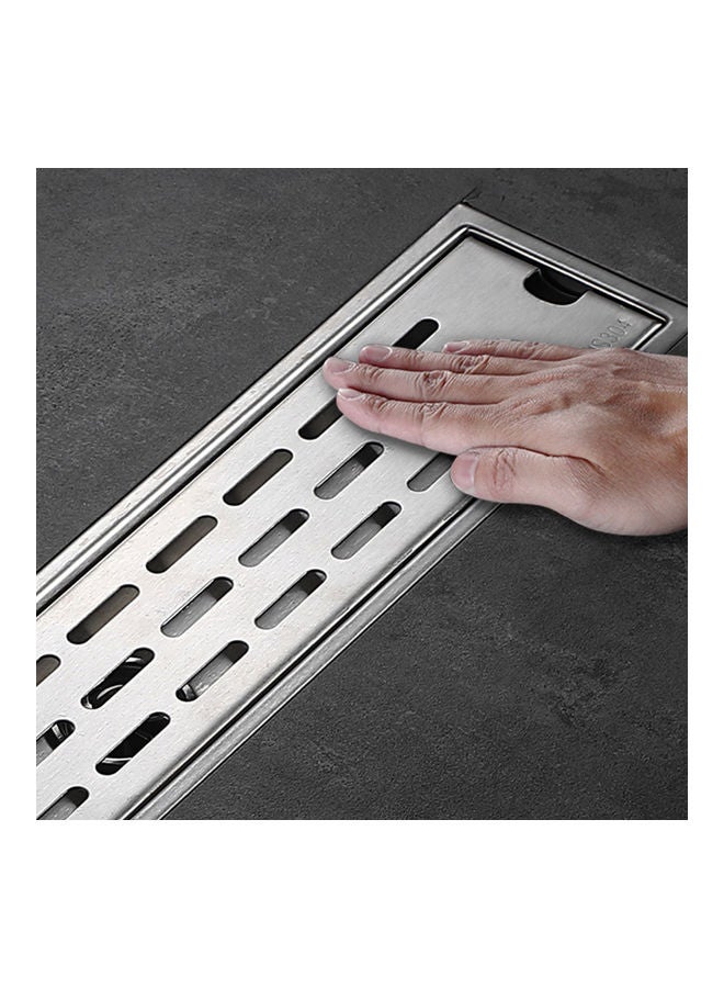 Generic - Linear Shower Drain with Removable Strainers Silver 40.5x6.5x10.5cm - Image 1