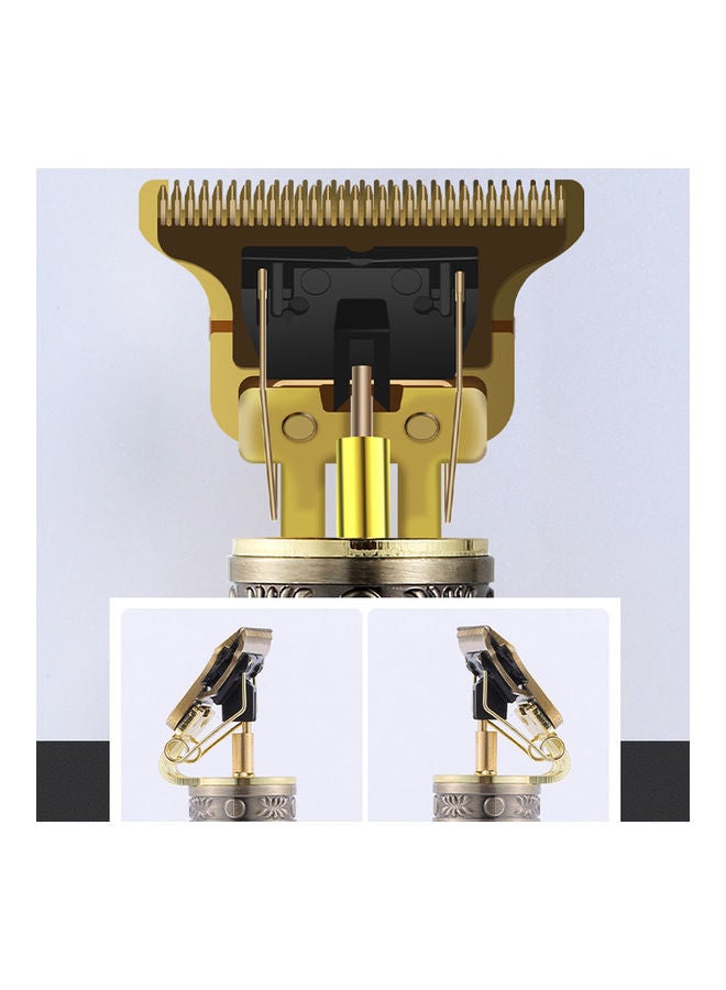 Generic T9 USB Hair Trimmer Baldheaded Cutter Beard Shaving Carving Tool Cutting Machine Golden/Black 17 x 5 x 8cm  - Image 4