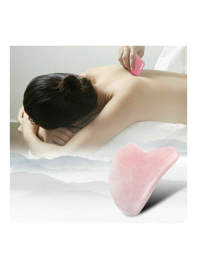 Generic Natural Rose Quartz Stone Guasha Facial Face Neck Body Gua Sha Board Massager  - Image 4