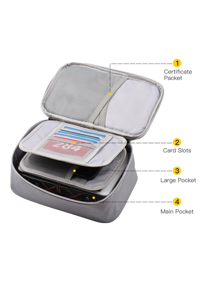 Generic Fireproof File Document Bag with Multi-Layer Card Case Grey  - Image 5