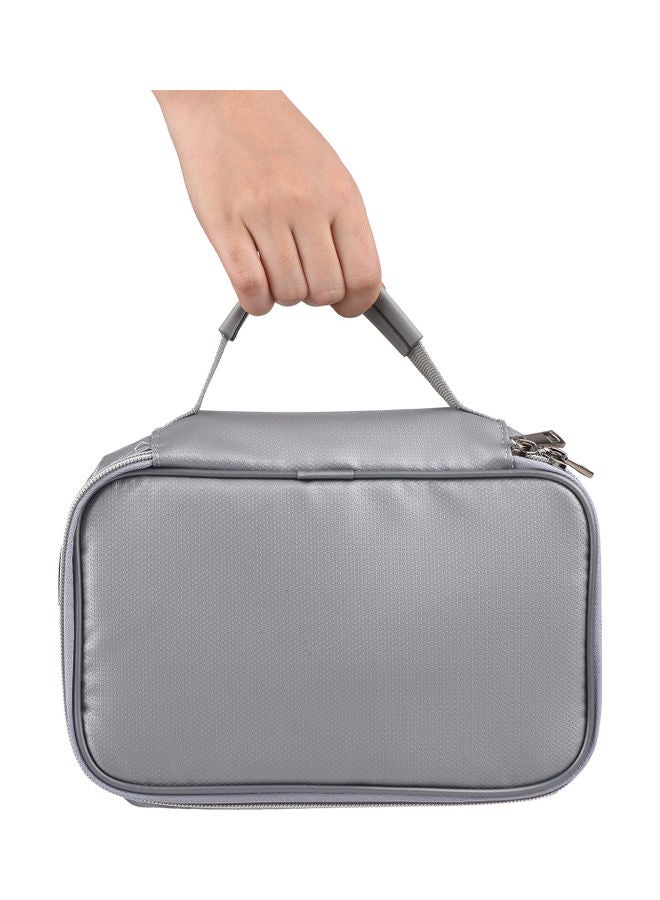 Generic Fireproof File Document Bag with Multi-Layer Card Case Grey  - Image 2