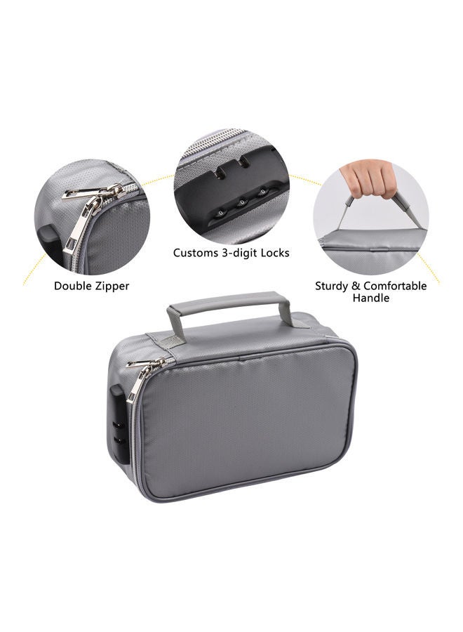 Generic Fireproof File Document Bag with Multi-Layer Card Case Grey  - Image 4