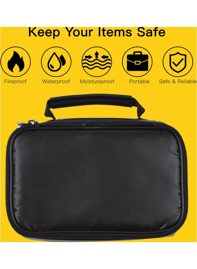 Generic Fireproof File Document Bag with Multi-Layer Card Case Black  - Image 5