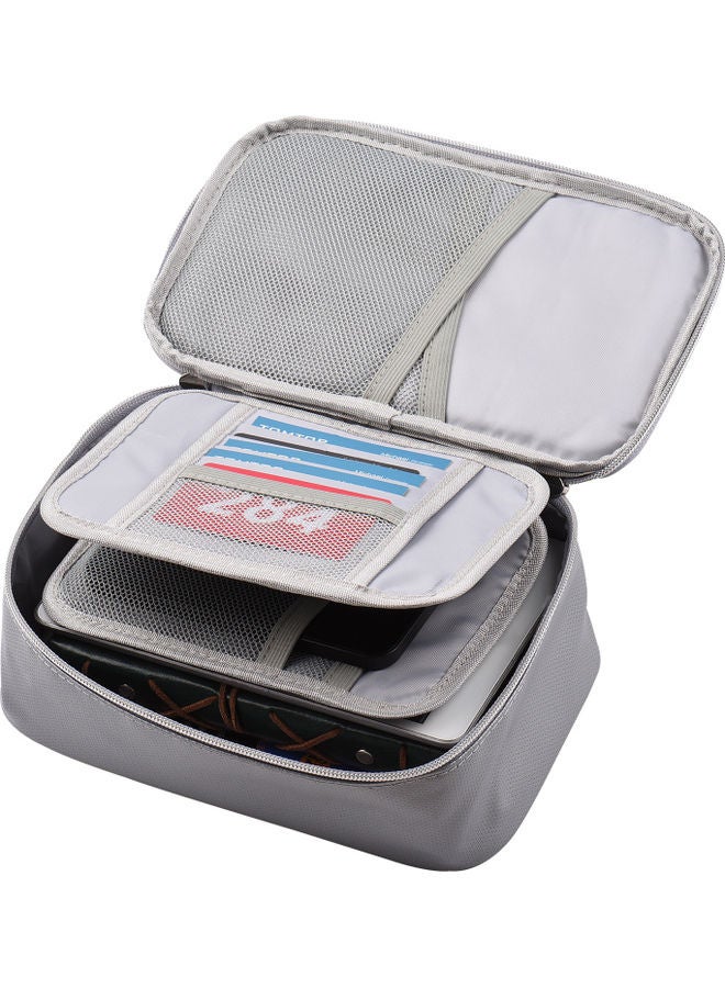 Generic Fireproof File Document Bag with Multi-Layer Card Case Grey  - Image 5
