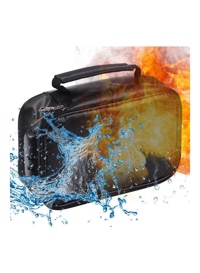 Generic Fireproof File Document Bag with Multi-Layer Card Case Black  - Image 5