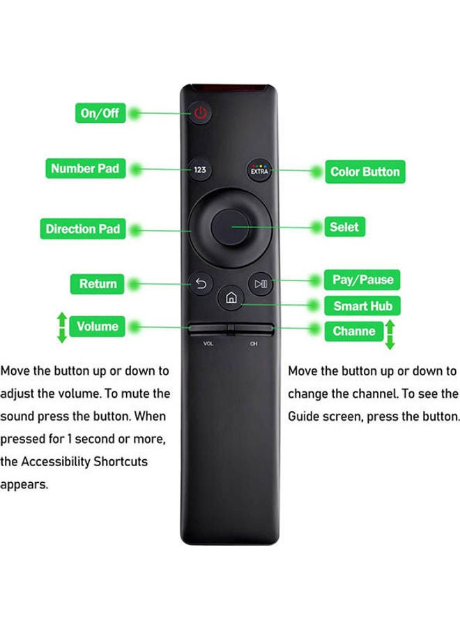 Remote Control For Samsung Smart Tv Screen, Led, Lcd Hdtvv-One For All Samsung Devices Black - Image 3