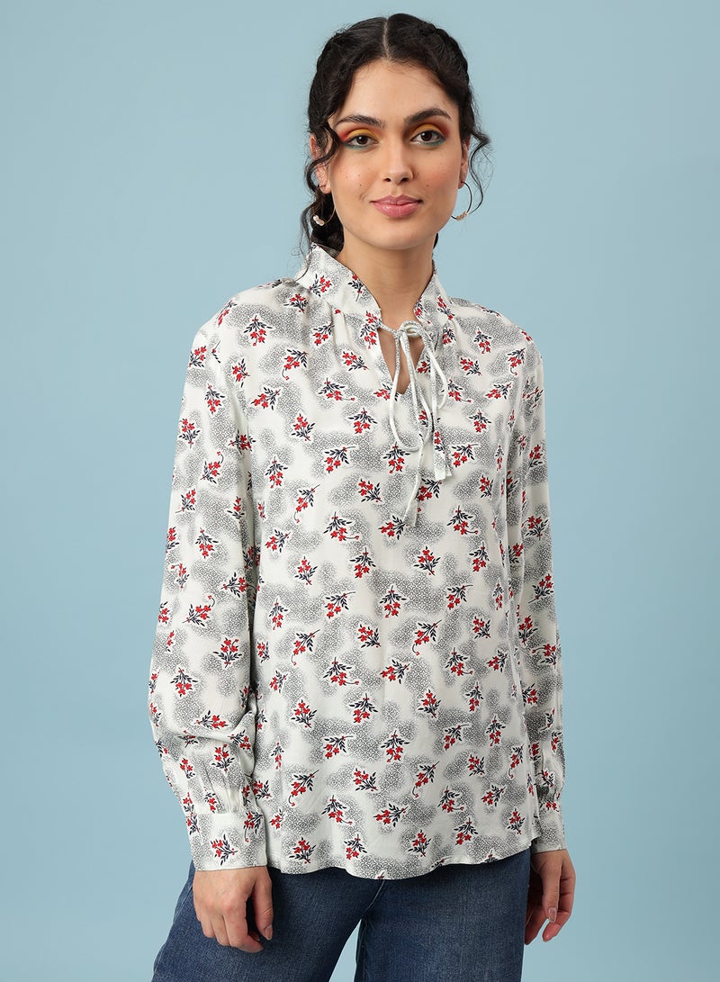 Aila Floral Printed Top Multicolour  - Image 1