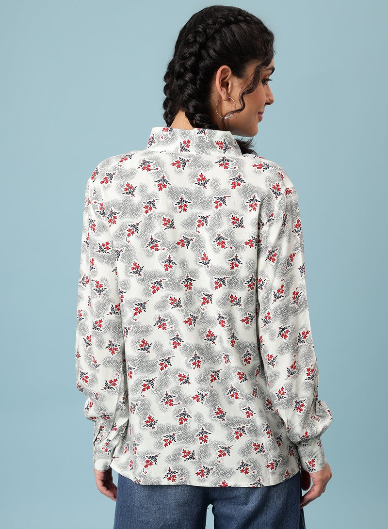 Aila Floral Printed Top Multicolour  - Image 2