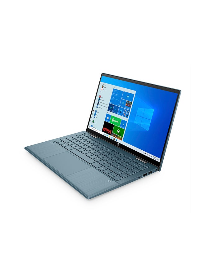 HP - Pavilion x360 Convertible 14-dy0020nx Laptop With 14 Inch FHD Touch Screen Display, Intel Pentium Gold Processor / 4GB RAM / 128GB SSD / Intel UHD Graphics / W10 / English/Arabic Spruce blue - Image 1