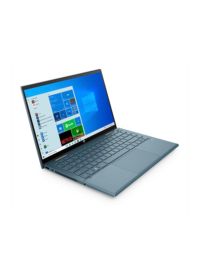 HP - Pavilion x360 Convertible 14-dy0020nx Laptop With 14 Inch FHD Touch Screen Display, Intel Pentium Gold Processor / 4GB RAM / 128GB SSD / Intel UHD Graphics / W10 / English/Arabic Spruce blue - Image 1