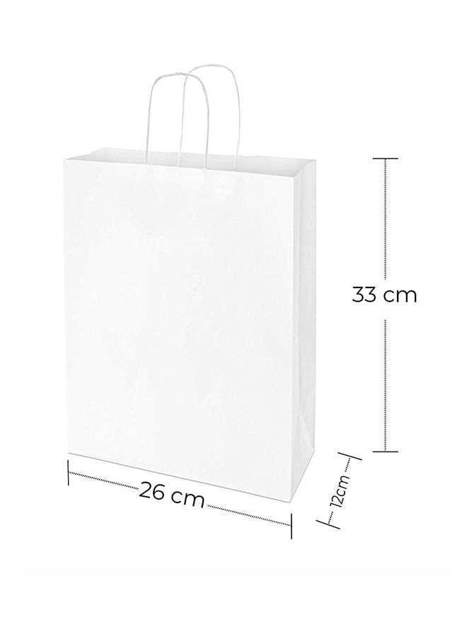 طقم أكياس هدايا كرافت قابلة لإعادة التدوير مكون من 3 قطع . أبيض - Image 2