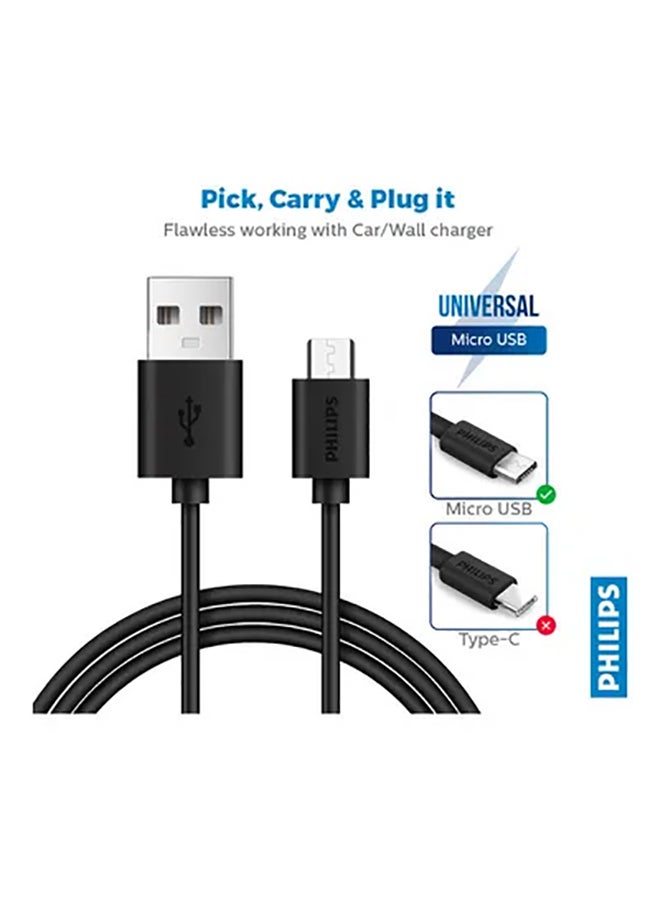 Philips USB-A to Micro USB Cable 1.2meter Black - Image 3
