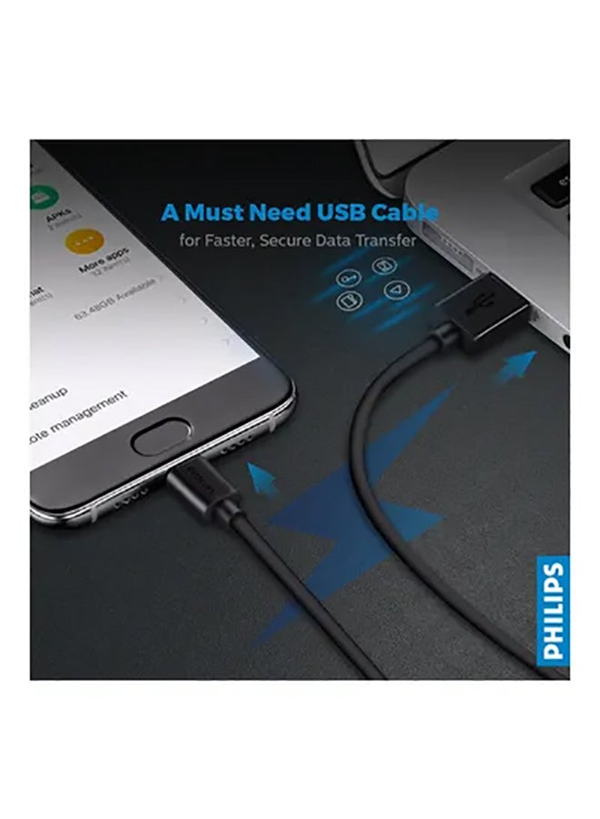 Philips USB-A to Micro USB Cable 1.2meter Black - Image 4