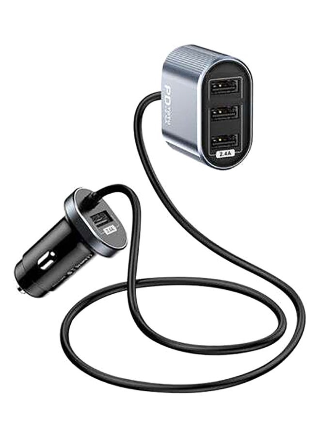 Totu 4 Port Fast Car Charger Black - Image 1