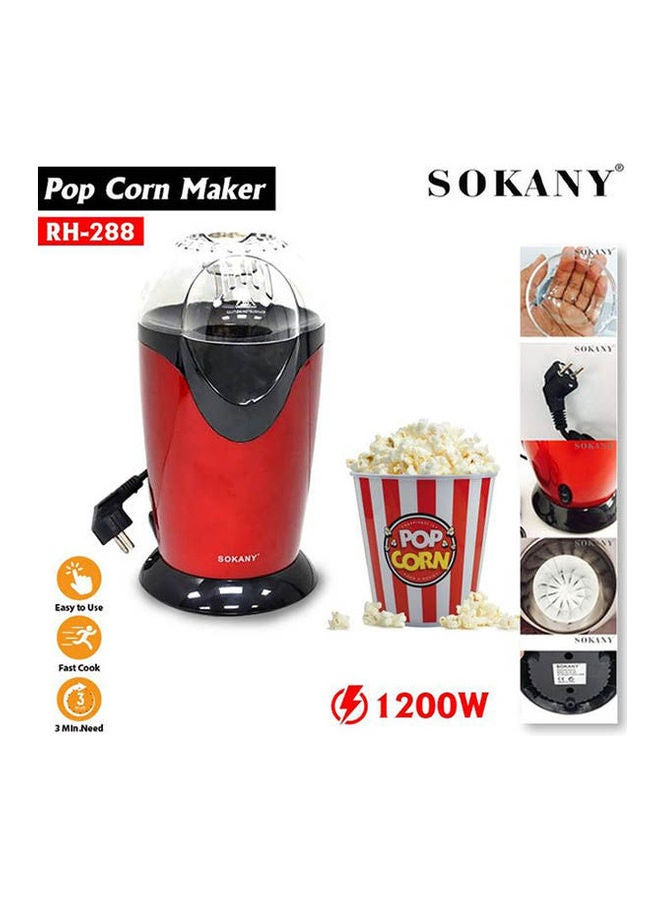 سوكاني ماكينة صنع الفشار 1200.0 W RH-288 أسود-أحمر .  - Image 1