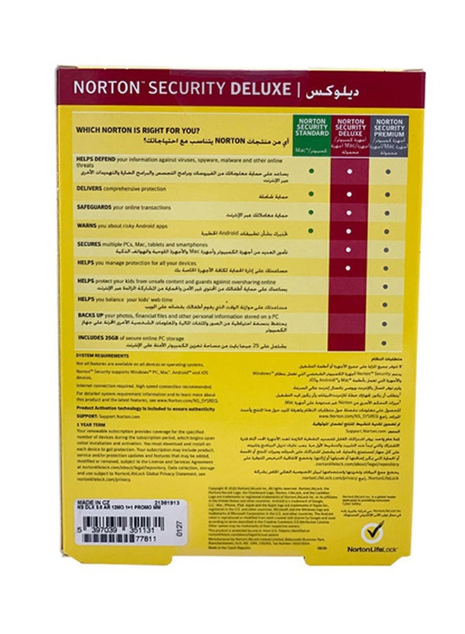 Norton - Security Deluxe 3.0 Arabic 1 Year 1 User 1 Device Promo M Multicolour - Image 1